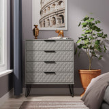 Harlequin 4 Drawer Chest with Black Hairpin Legs