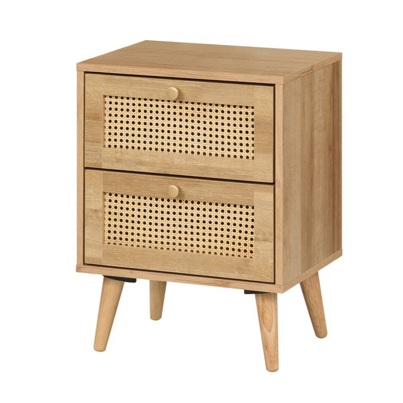 Manila Rattan 3 Piece Bedroom Set with 2 Door Wardrobe, Bedside Table & Chest of 3+2 Drawers