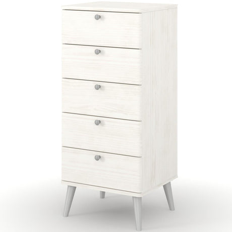 Augusta Curved 5 Drawer Narrow Tallboy Chest Dresser