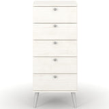 Augusta Curved 5 Drawer Narrow Tallboy Chest Dresser