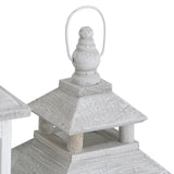 Set of 3 White Window Lanterns with Open Tops