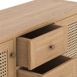 Cypress 2 Door 3 Drawer Large Rattan Sideboard