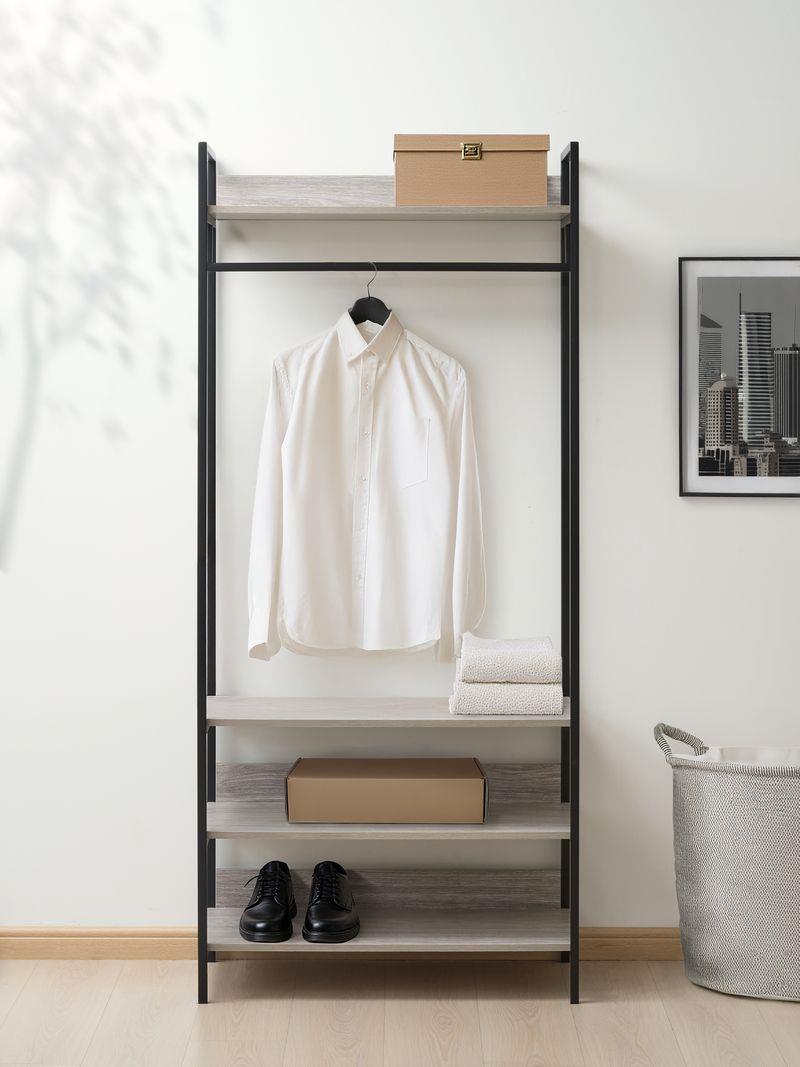 Alva Open Wardrobes with 2 Drawers & 4 Shelves Set