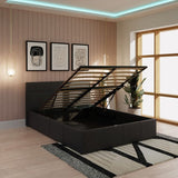 End Lift Ottoman Bed Faux Leather