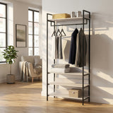 Alva Open Wardrobe with Clothes Rail & 4 Shelves