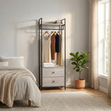 Alva Open Wardrobe with Clothes Rail & 2 Drawers