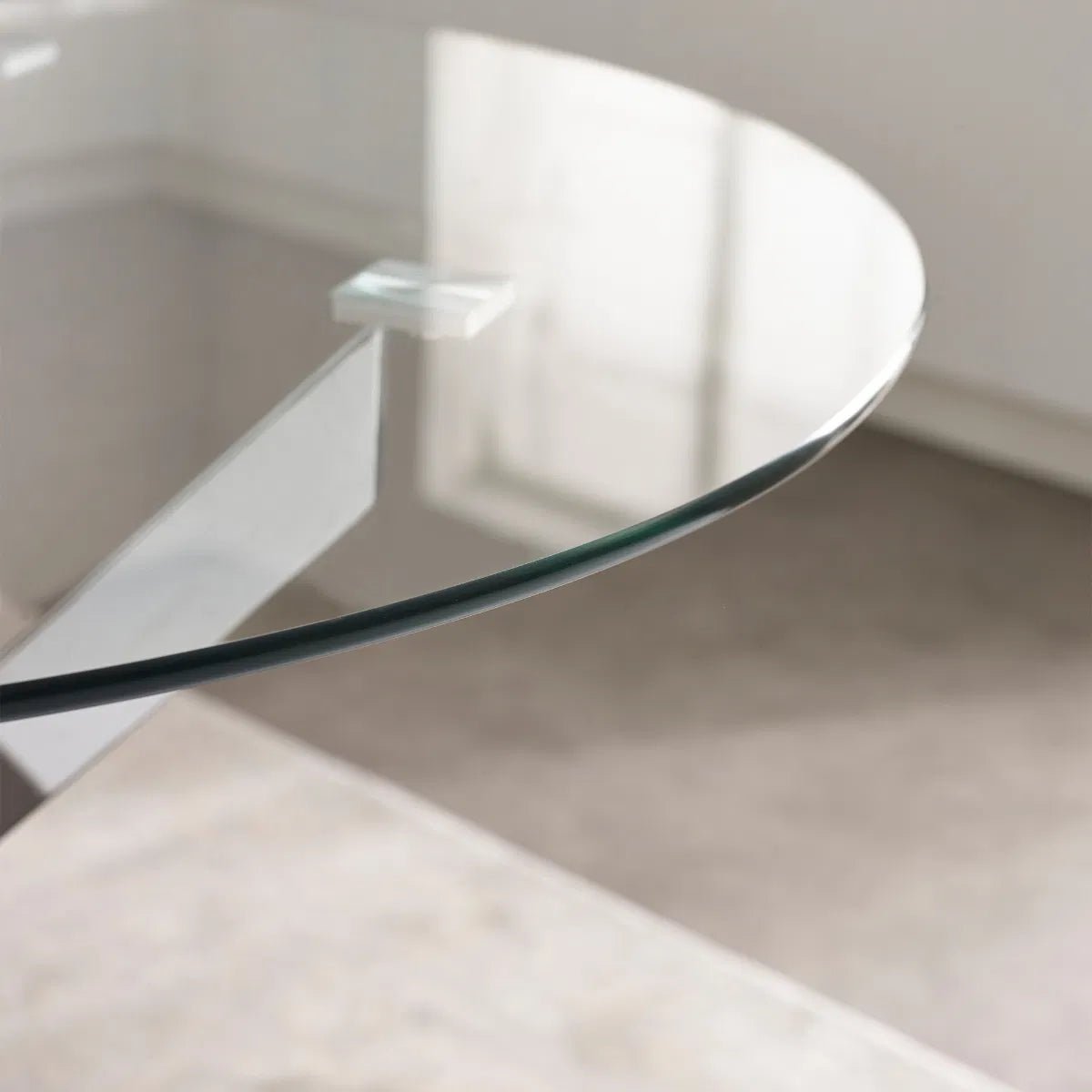 Anderson Glass Top Round Dining Table - Julian Bowen