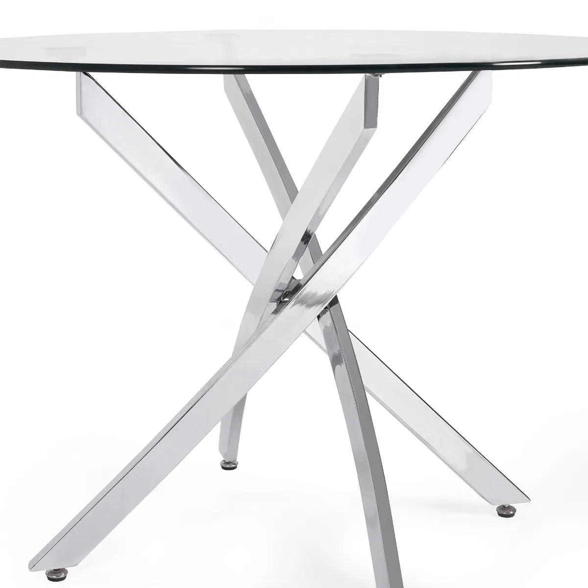 Anderson Glass Top Round Dining Table - Julian Bowen