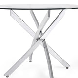 Anderson Glass Top Round Dining Table - Julian Bowen