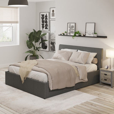 Ascot Ottoman Bed in Grey Fabric - GFW