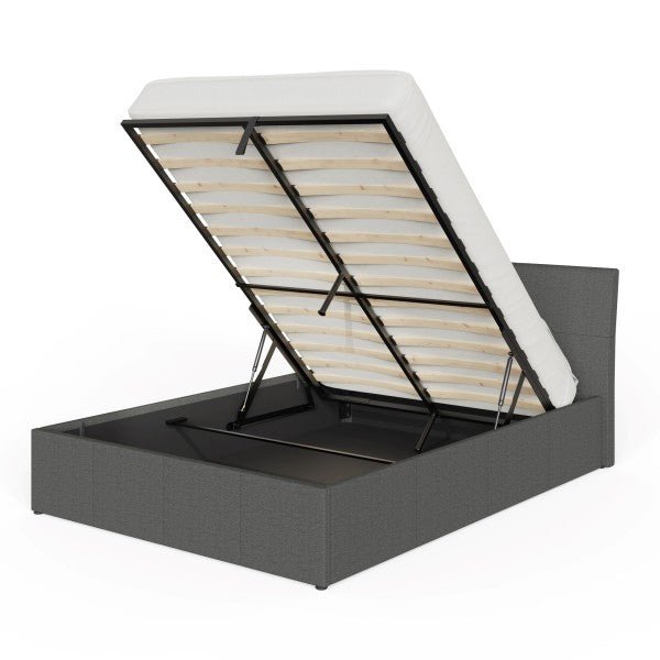 Ascot Ottoman Bed in Grey Fabric - GFW