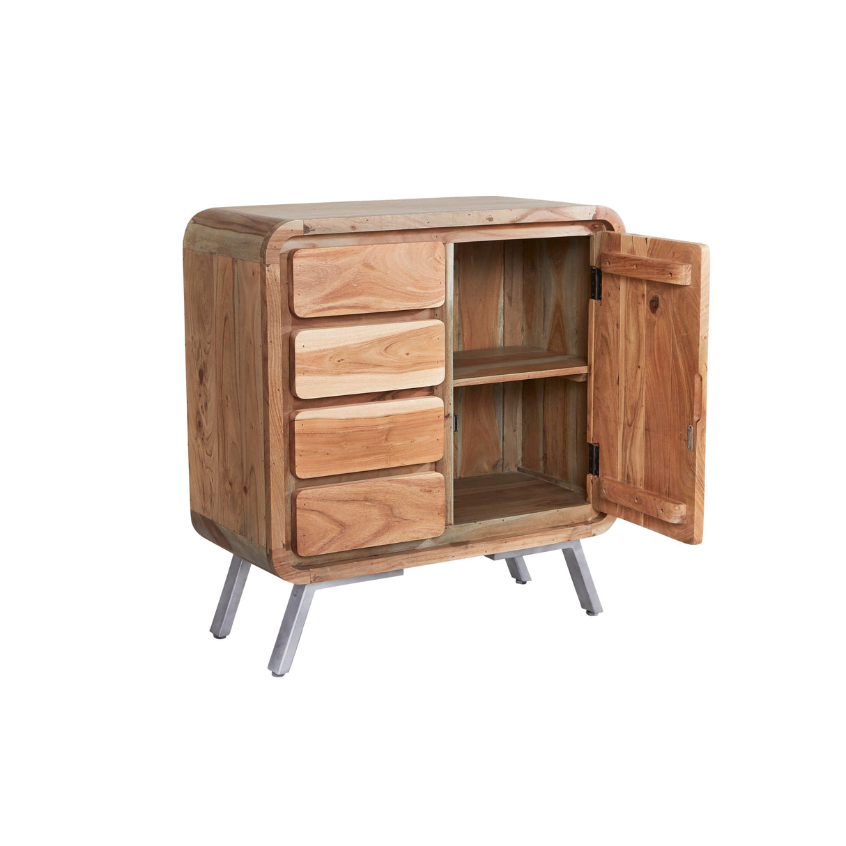 Aspen Reclaimed Solid Wood 1 Door 4 Drawer Sideboard - Indian Hub