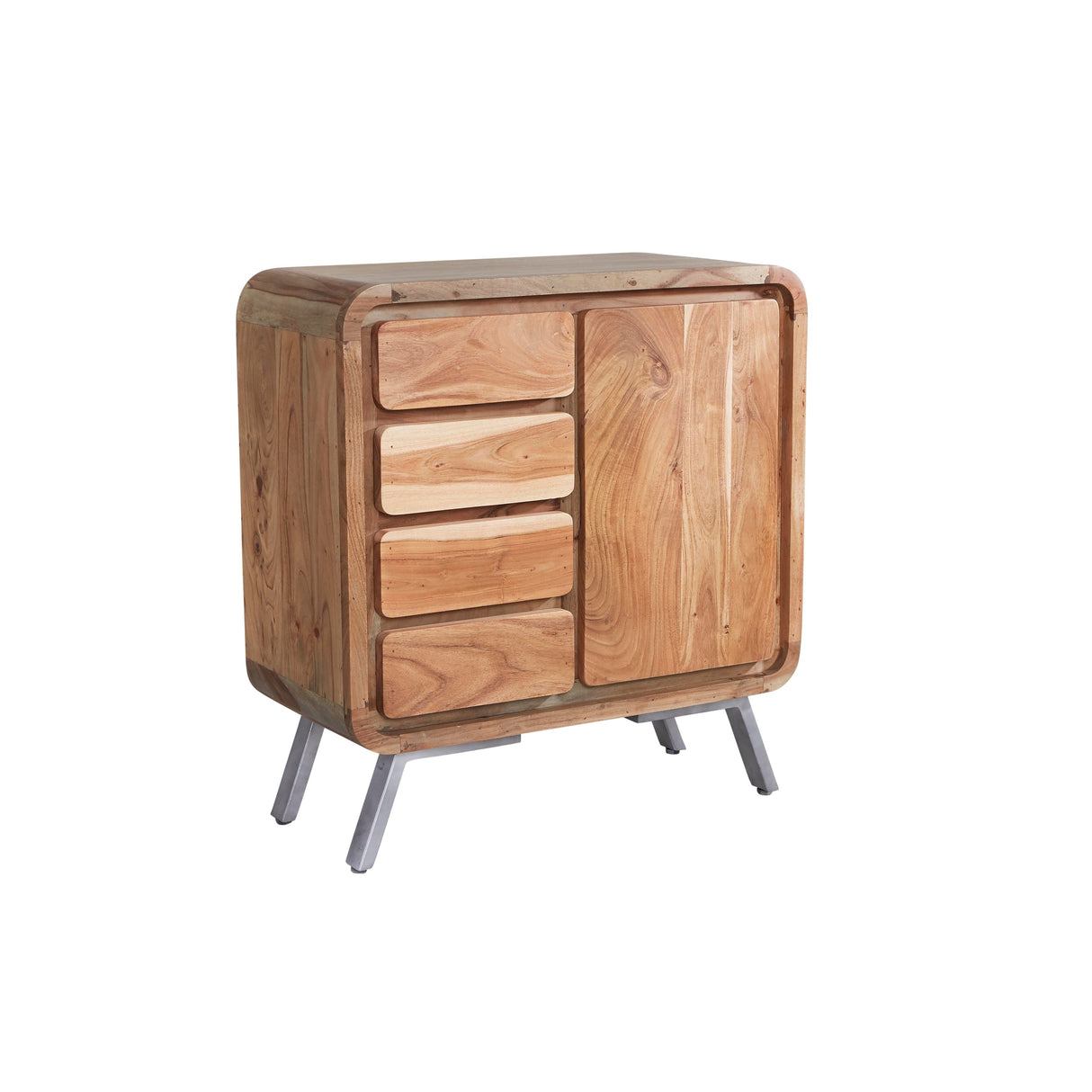 Aspen Reclaimed Solid Wood 1 Door 4 Drawer Sideboard - Indian Hub