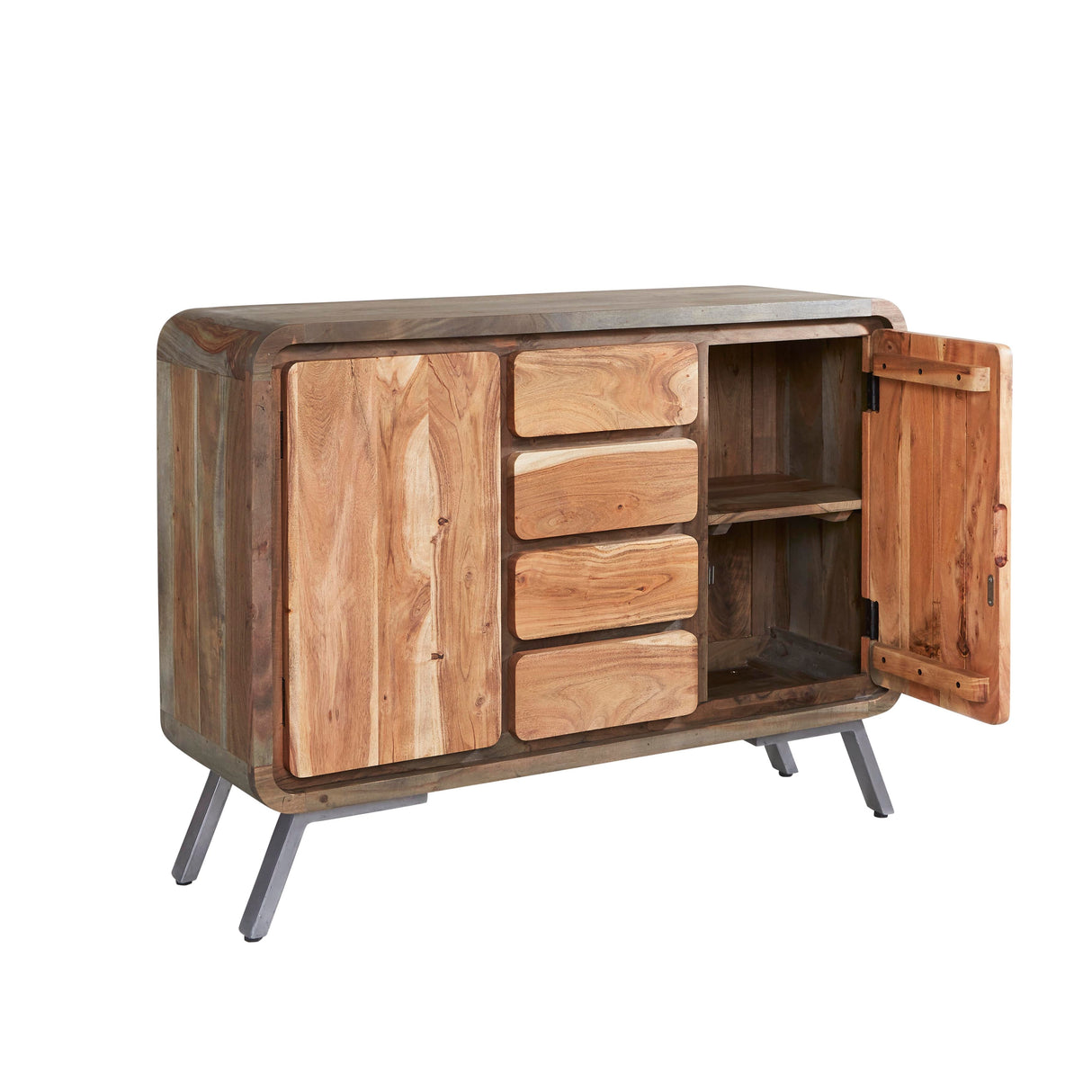 Aspen Reclaimed Solid Wood 2 Door 4 Drawer Sideboard - Indian Hub