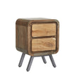 Aspen Reclaimed Solid Wood 2 Drawer Bedside Table - Indian Hub