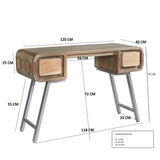 Aspen Reclaimed Solid Wood 2 Drawer Console Table - Indian Hub