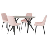 Athens Dining Set with 4 Avery Velvet Chairs - Seconique