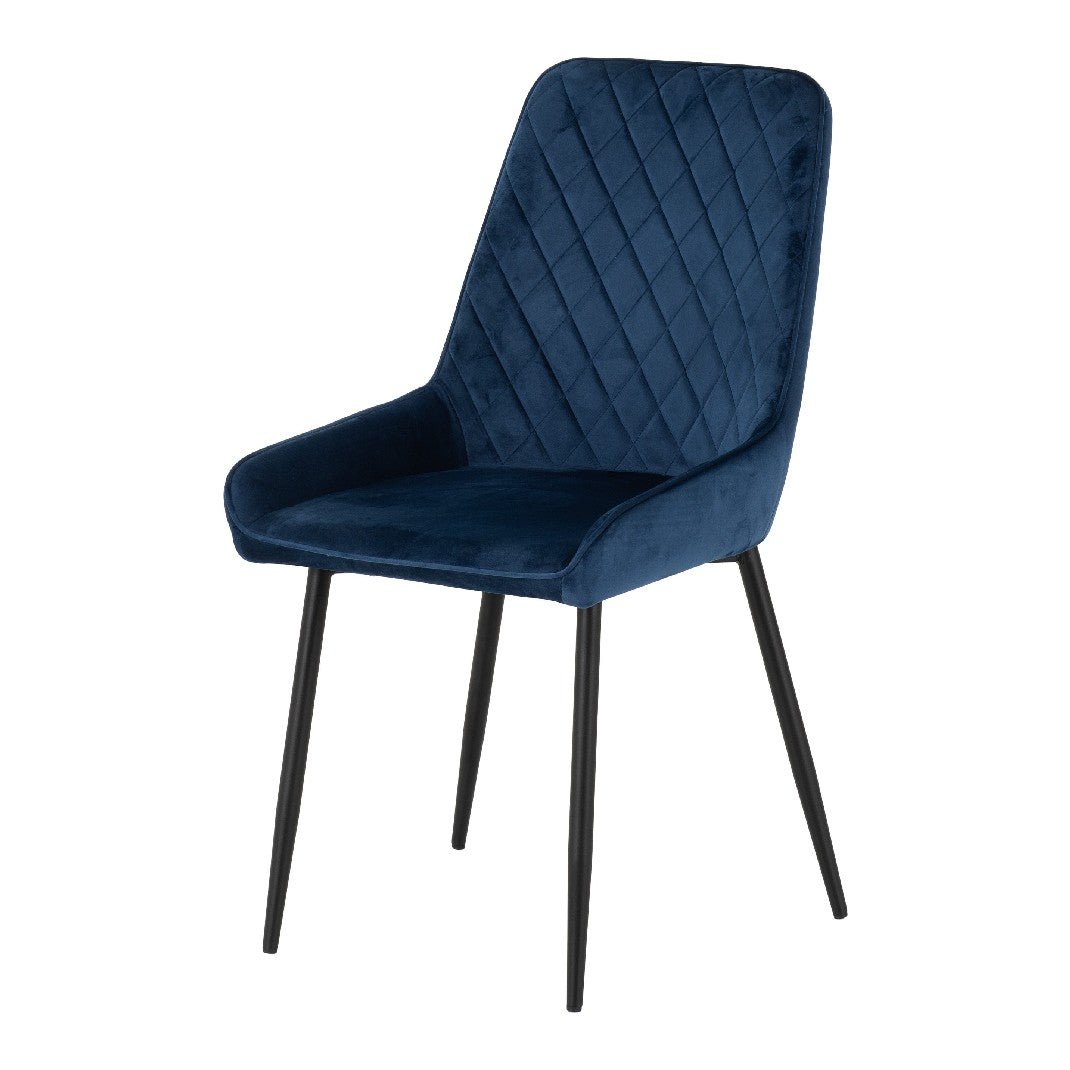 Athens Dining Set with 4 Avery Velvet Chairs - Seconique