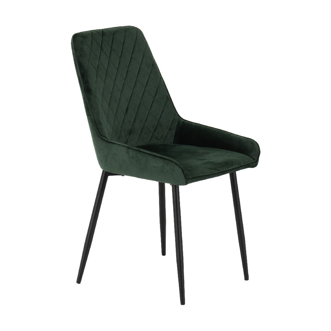 Athens Dining Set with 4 Avery Velvet Chairs - Seconique