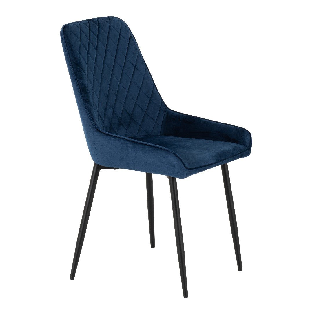 Athens Oak Effect Dining Set with 4 Avery Velvet Chairs - Seconique