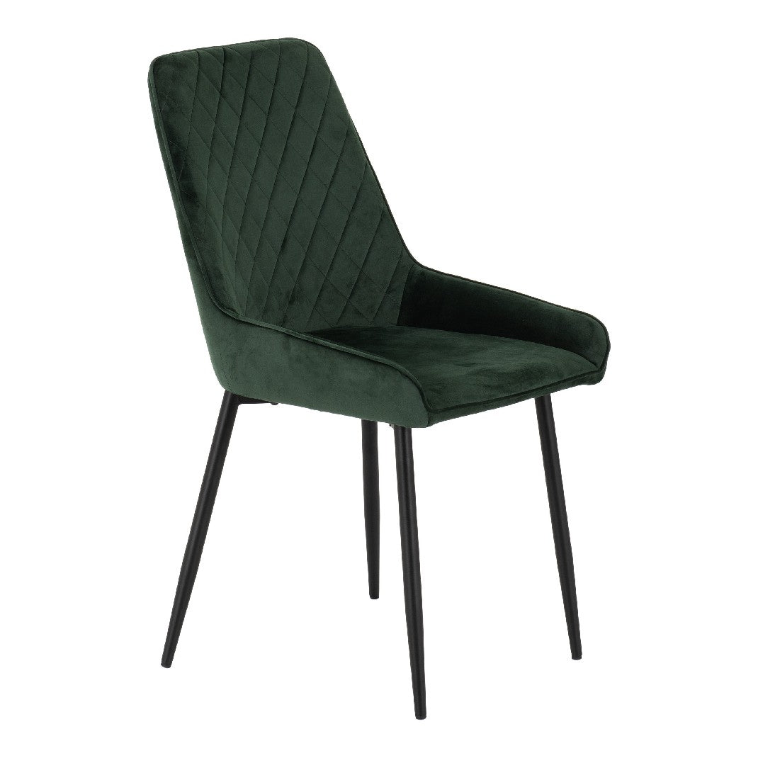 Athens Oak Effect Dining Set with 4 Avery Velvet Chairs - Seconique