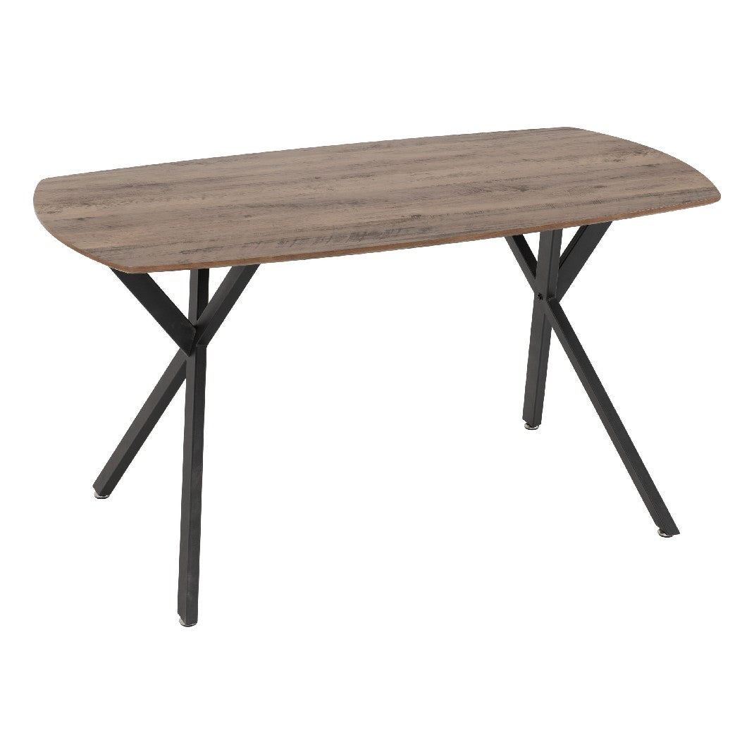 Athens Oak Effect Dining Set with 4 Avery Velvet Chairs - Seconique