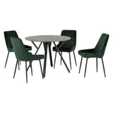 Athens Round Dining Set with 4 Avery Chairs - Seconique