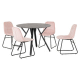 Athens Round Dining Set with 4 Lukas Chairs - Seconique