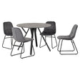 Athens Round Dining Set with 4 Lukas Chairs - Seconique