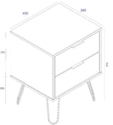 Augusta 2 Drawer Bedside Cabinet - Core Products