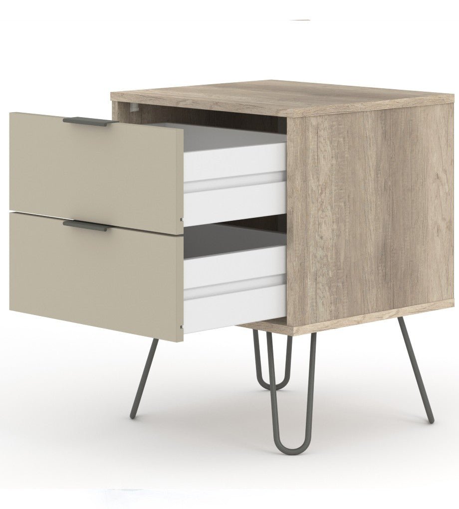 Augusta 2 Drawer Bedside Cabinet - Core Products
