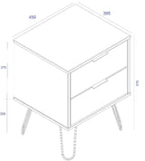 Augusta 2 Drawer Bedside Cabinet - Core Products