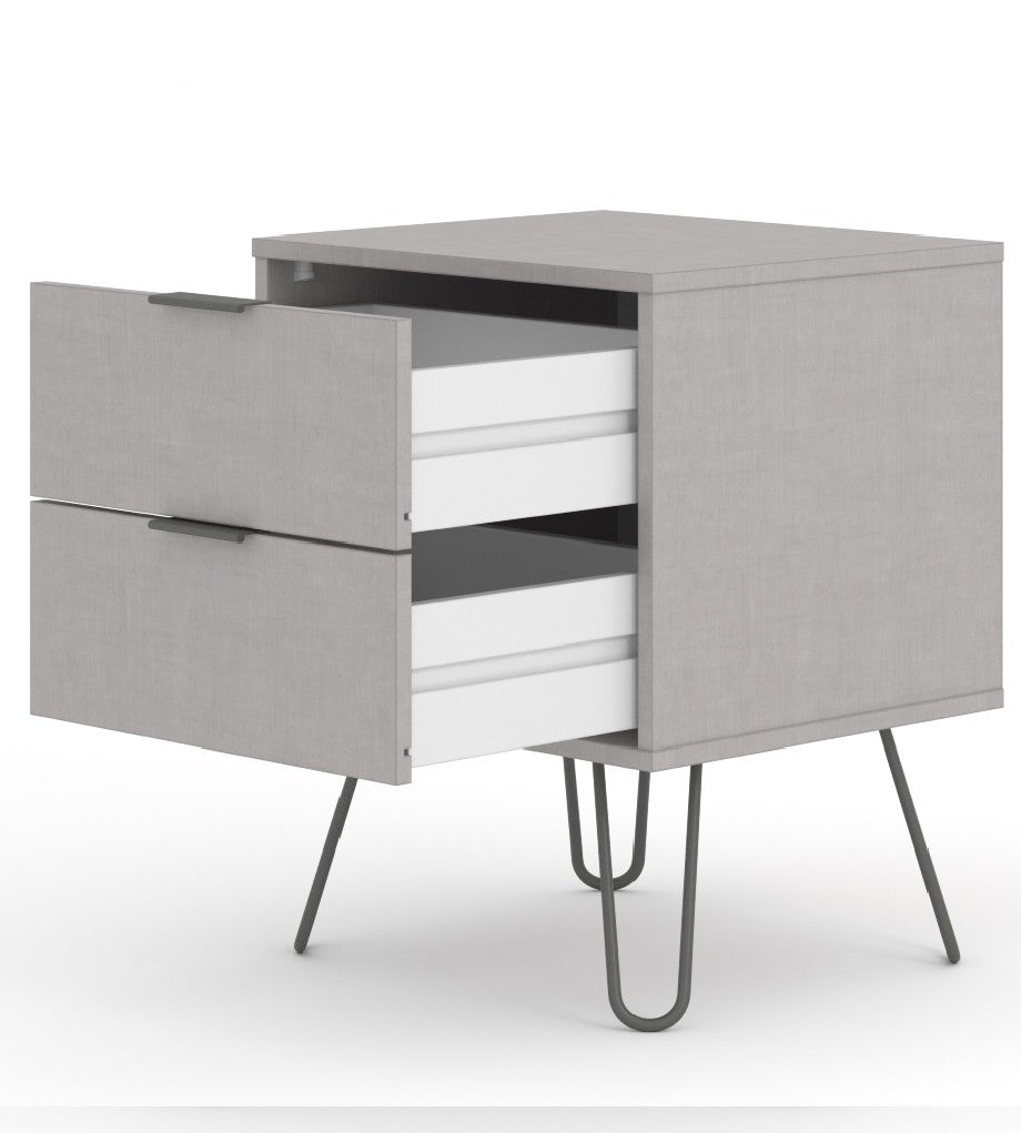 Augusta 2 Drawer Bedside Cabinet - Core Products