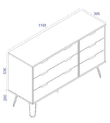 Augusta 3+3 Wide Drawer Chest - Core Products
