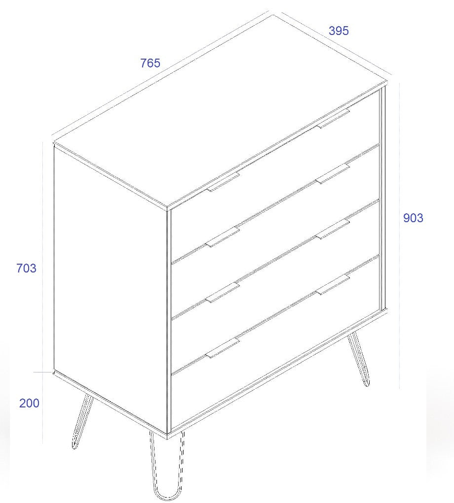 Augusta 4 Drawer Chest - Core Products