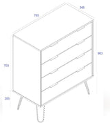 Augusta 4 Drawer Chest - Core Products