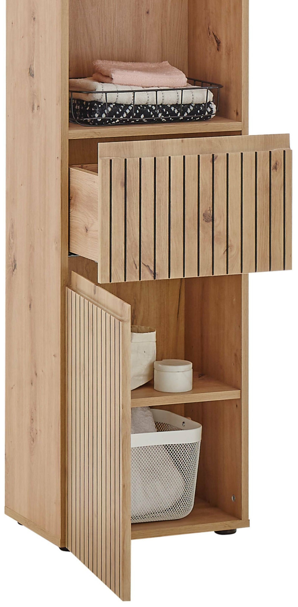 Austin 2 Door 1 Drawer Tall Bathroom Cabinet - Julian Bowen