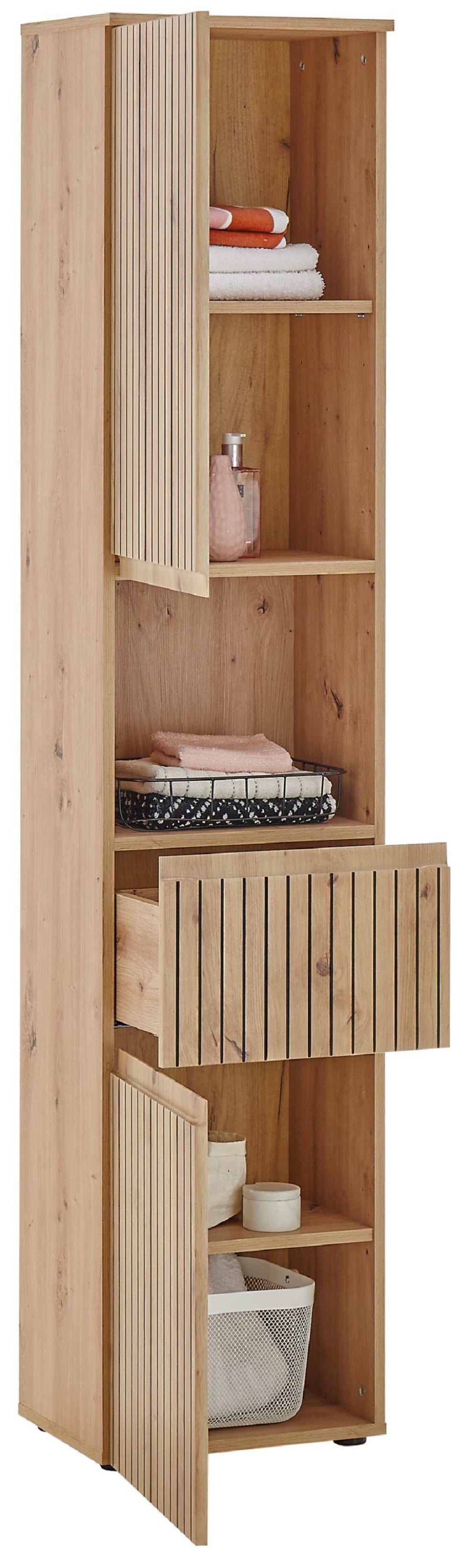 Austin 2 Door 1 Drawer Tall Bathroom Cabinet - Julian Bowen