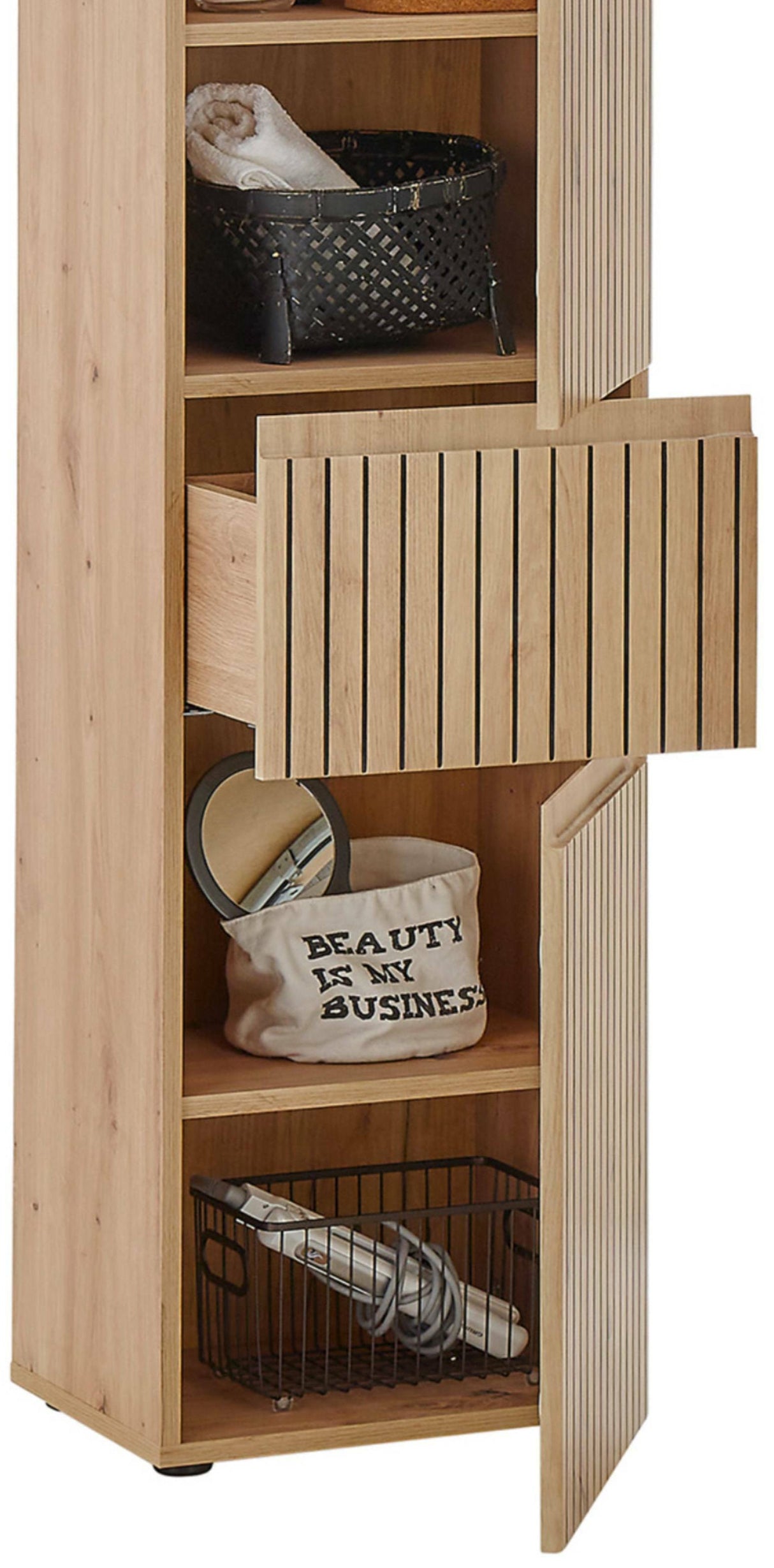 Austin 2 Door 2 Drawer Narrow Bathroom Cabinet - Julian Bowen