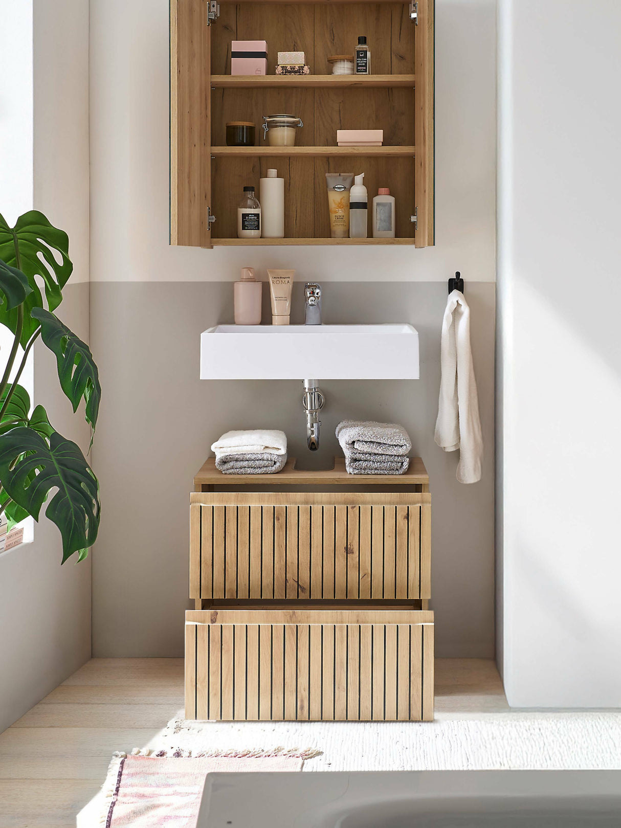 Austin 2 Drawer Under Sink Bathroom Cabinet - Julian Bowen