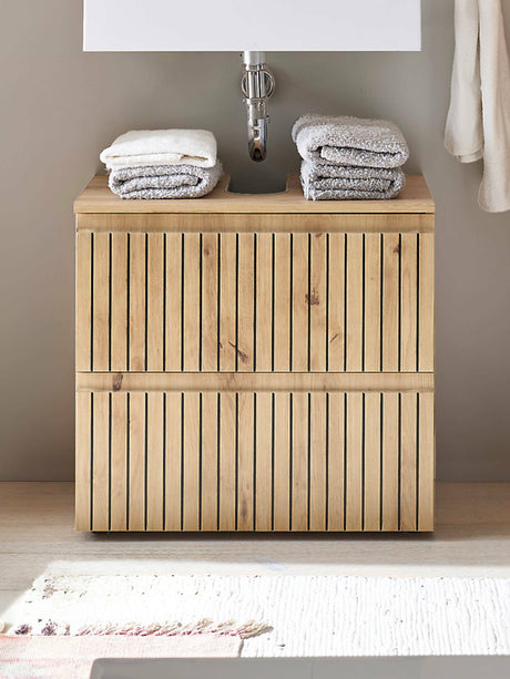 Austin 2 Drawer Under Sink Bathroom Cabinet - Julian Bowen