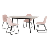 Avery Extending Dining Set with 4 Lukas Velvet Chairs - Seconique