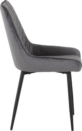 Avery Extending Dining Set with 4 Velvet Chairs - Seconique