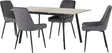 Avery Extending Dining Set with 4 Velvet Chairs - Seconique