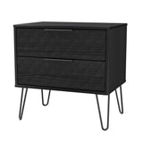 Harlequin 2 Drawer Midi Chest with Black Hairpin Legs