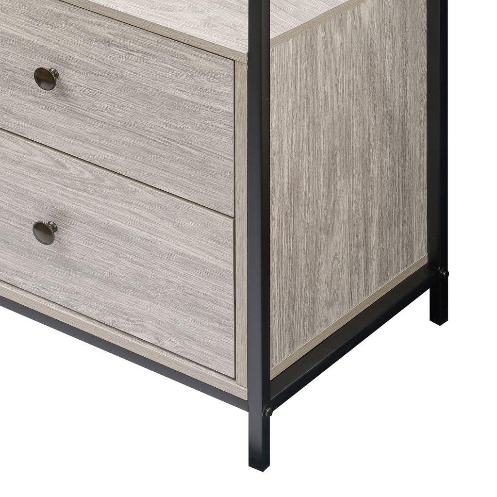 Alva Open Wardrobes with 2 Drawers & 4 Shelves Set
