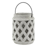 Athena Stone Large Lattice Ceramic Lantern