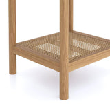 Cypress Side Table with Rattan Open Shelf