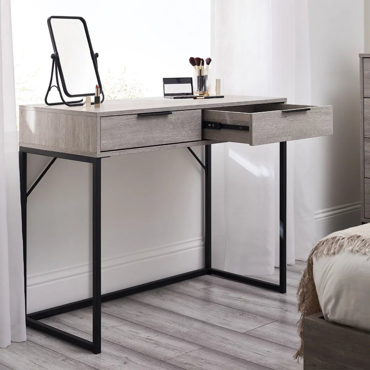 Bali 2 Drawer Dressing Table Desk - Julian Bowen
