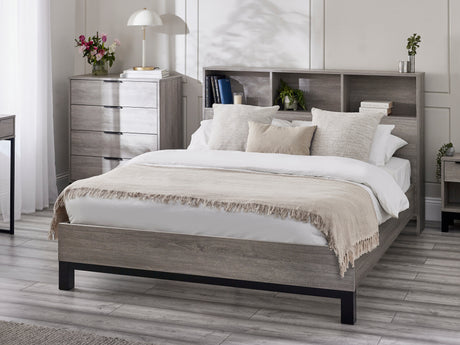Bali Bookcase Headboard Bed - Julian Bowen